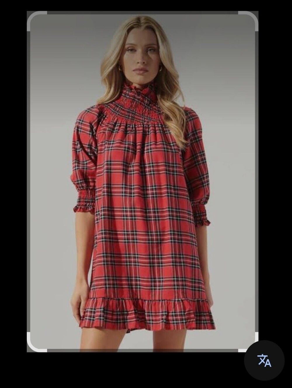 Lakelady Red Tartan Smocked Dress
